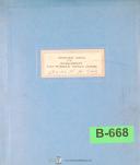Boyar Schultz-Boyar Shultz 6-18 Grinder, Install Operations Maintenance Assemblies and Electrical Schematics Manual 1959-6-18-618-01